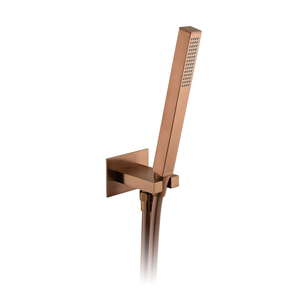 Cutout image of Vado Individual Brushed Bronze Square Shower Handset & Outlet